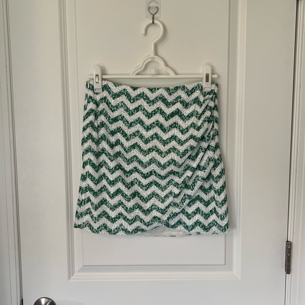 Kasia Chevron Sequin Mini Skirt